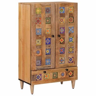 vidaXL Highboard Prírodná 60 x 33,5 x 100 cm Masívne mango drevo