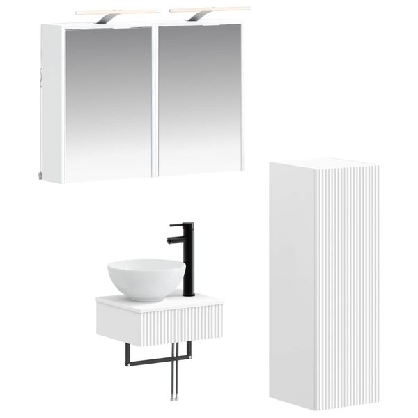 vidaXL Set kabinetov do kúpeľne 4 pcs Biela 43 x 16 x 62,5 cm