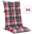 vidaXL Podložky na záhradné stoličky, vysoké operadlo 6 ks 120x50x7 cm