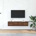vidaXL TV stolíky 2 ks hnedý dub 60x31x25,5 cm spracované drevo