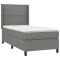 vidaXL Posteľný rám boxsping s matracom tmavosivý 80x200 cm látka