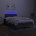vidaXL Posteľ boxsping s matracom a LED tmavosivá 120x200 cm látka