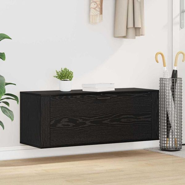 vidaXL Skriňa na topánky Čierny dub 100 x 35 x 38 cm Kompozitné drevo