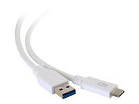 USB C na USB A - M/M - USB kábel - USB typ A (M) do USB-C (M) - USB 3.1 - 30 V - 3 A - 3,05 cm - biela