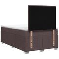 vidaXL LED boxspring posteľ s matracom Tmavohnedá 120 x 200 cm Látka