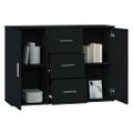 vidaXL Komoda čierna 91x29,5x65 cm spracované drevo