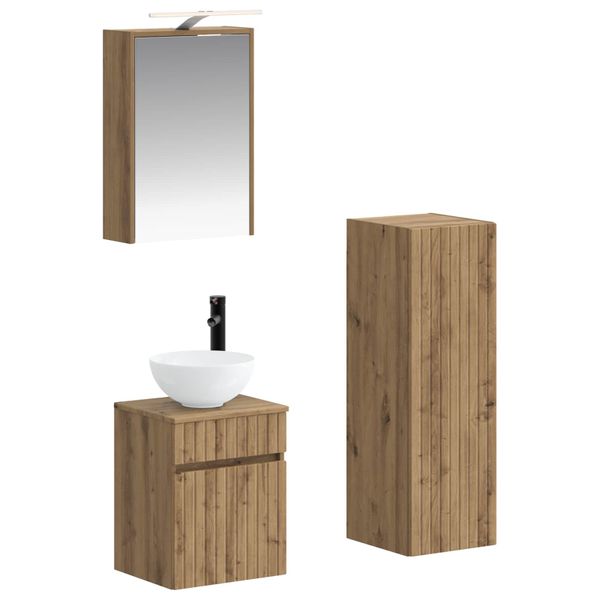 vidaXL Sada kúpeľňového nábytku 4 pcs Dub artisan