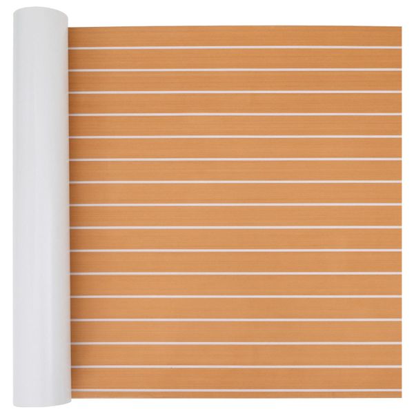 vidaXL Loďová podložka Pruhovaný Hnedá a biela 240 x 90 cm EVA