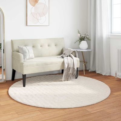 vidaXL Kusové koberce Okrúhly SIROLO Krémová Ø 120 CM Polyester