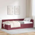 vidaXL Rohový rám postele Víno červené 80 cm x 200 cm látka
