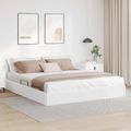 vidaXL Otomanový posteľný rám Čistá biela 180 x 200 cm Umelá koža