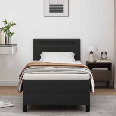 vidaXL Posteľ s pružinovým rámom Čierna 100 x 200 cm Umelá koža