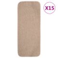 vidaXL Protišmykové nášľapy na schody 15 ks, 60x25cm, béžové, obdĺžnik
