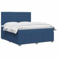 vidaXL LED boxspring posteľ s matracom Modrá 140 x 200 cm Látka
