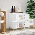 vidaXL Komoda biela 60x35x70 cm spracované drevo