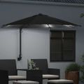 vidaXL Záhradný slnečník 248 x 248 x 148 cm Polyester a oceľ Čierna