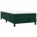 vidaXL Posteľný rám s boxspringom tmavozelený 100x200 cm zamat