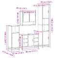 vidaXL 4-dielna súprava kúpeľňových skriniek sonoma kompozitné drevo