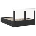 vidaXL Rám postele so zásuvkou Čierna 150 x 200 cm Inžinierske drevo