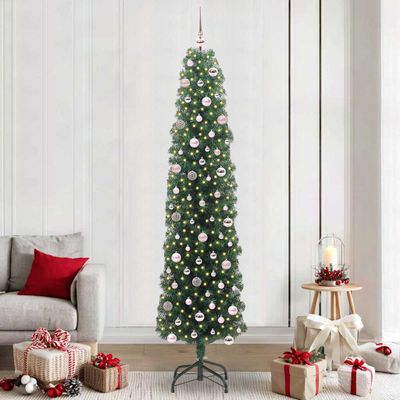 vidaXL Umelý vianočný stromček Zelená 240 cm PVC, oceľ a plast