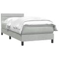 vidaXL Posteľný rám boxsping s matracom bledosivý 90x220 cm zamat