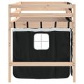 vidaXL Detská vyvýšená posteľ závesy bielo-čierna 90x190 cm borovica