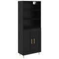 vidaXL Highboard Čierny dub 69,5 x 34 x 180 cm Kompozitné drevo