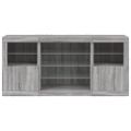 vidaXL Komoda s LED svetlami sivá sonoma 142,5x37x67 cm