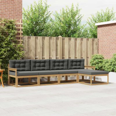 vidaXL Záhradná súprava gaučov 4 ks Biela a antracitová Polyester
