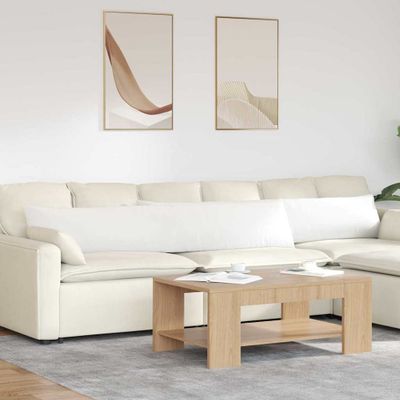 vidaXL Vankúše na pohovku 2 pcs Biela 200 x 40 cm látka