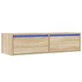 vidaXL TV skrinka s LED svetlami dub sonoma 100X35,5x25 cm