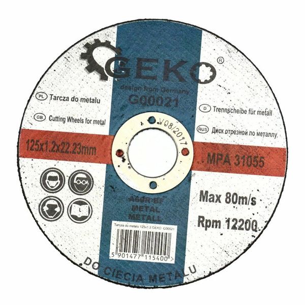 Řezný kotouč na kov, 125x1,2x22,23mm GEKO