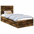 vidaXL Rám postele Dymová dub 90 x 190 cm Inžinierske drevo