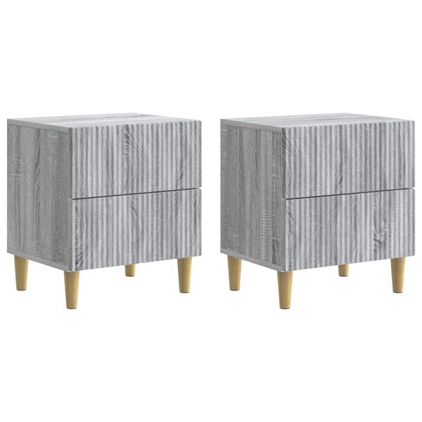 vidaXL Nočný stolík so zásuvkou 2 pcs Sivá sonoma 43 x 34,5 x 48 cm