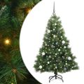 vidaXL Umelý vianočný stromček s 150 LED-i Zelená 150 cm PE a PVC