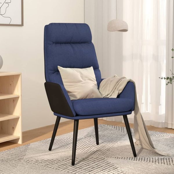 vidaXL Relaxačné kreslo modré látkové