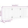vidaXL Brána pre psa skladacia 3 panely čierna 150 cm topoľové drevo