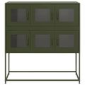 vidaXL Komoda olivovozelená 100,5x39x107 cm oceľ valcovaná za studena