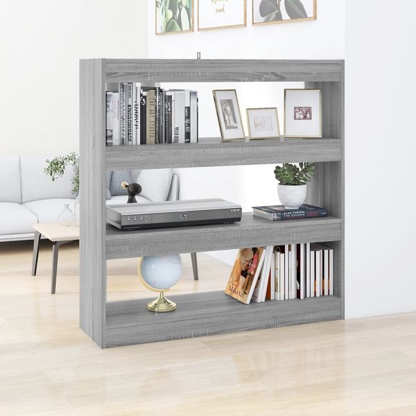 vidaXL Knižnica/deliaca stena sivý dub sonoma 100x30x103 cm