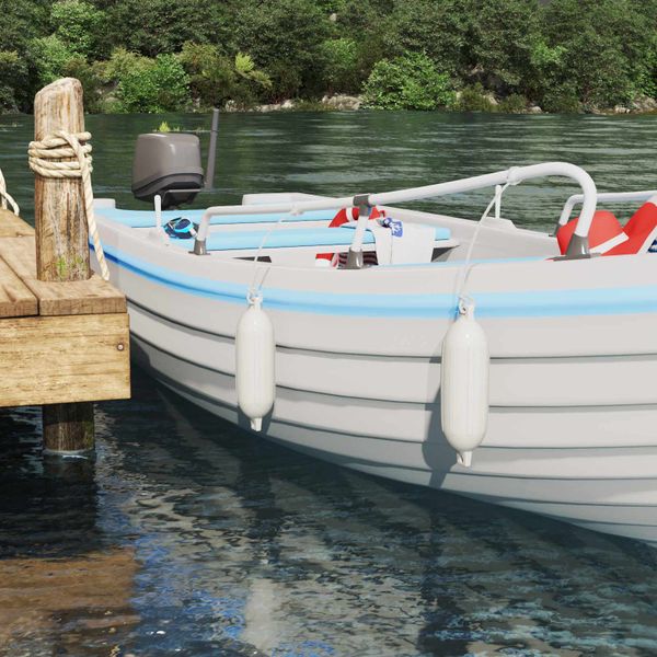 vidaXL Nárazníky na člny 2 ks Ø 11 x 40 cm Biela PVC