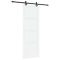 vidaXL Posuvné dvere Biela a čierna 83 x 232 cm Borovicový masív