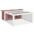 vidaXL Králikáreň mocha 117,5x97x47,5 cm masívna borovica