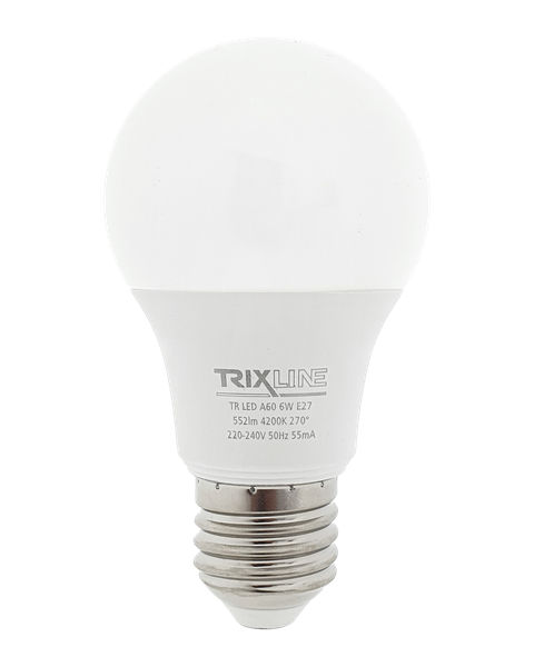 LED žiarovka Trixline 6W 552lm E27 A60 neutrálna biela