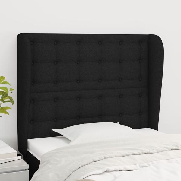 vidaXL Čelo postele so záhybmi čierne 83x23x118/128 cm látka