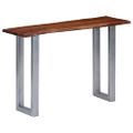 vidaXL Konzolový stolík z akáciového dreva a železa 115x35x76 cm