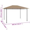 vidaXL Altánok 384x281x270 cm sivohnedý 180 g/m²