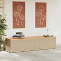 vidaXL Záhradný úložný box, béžový 220x50x54 cm, polyratan a akácia