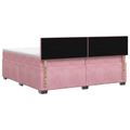 vidaXL Posteľ s boxspringom a matracom a LED Ružová 200 x 200 cm Zamat