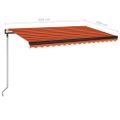 vidaXL Automatická zaťahovacia markíza 450x300 cm oranžová a hnedá