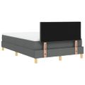 vidaXL LED box s pružinami s LED pásikmi Tmavo šedá 120 x 200 cm látka